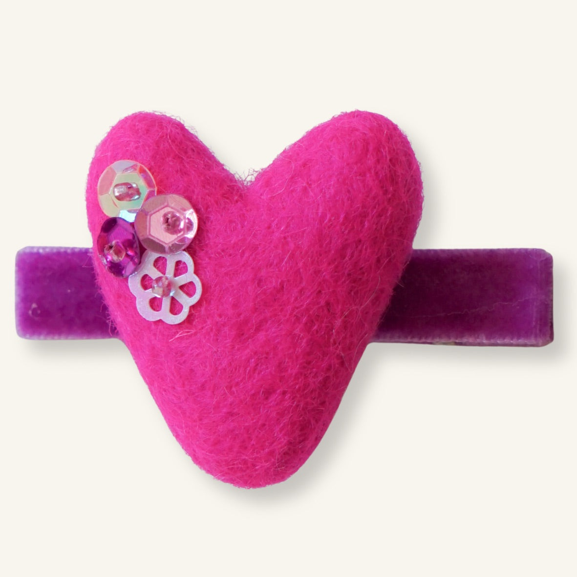 Hairclip // Magenta Heart