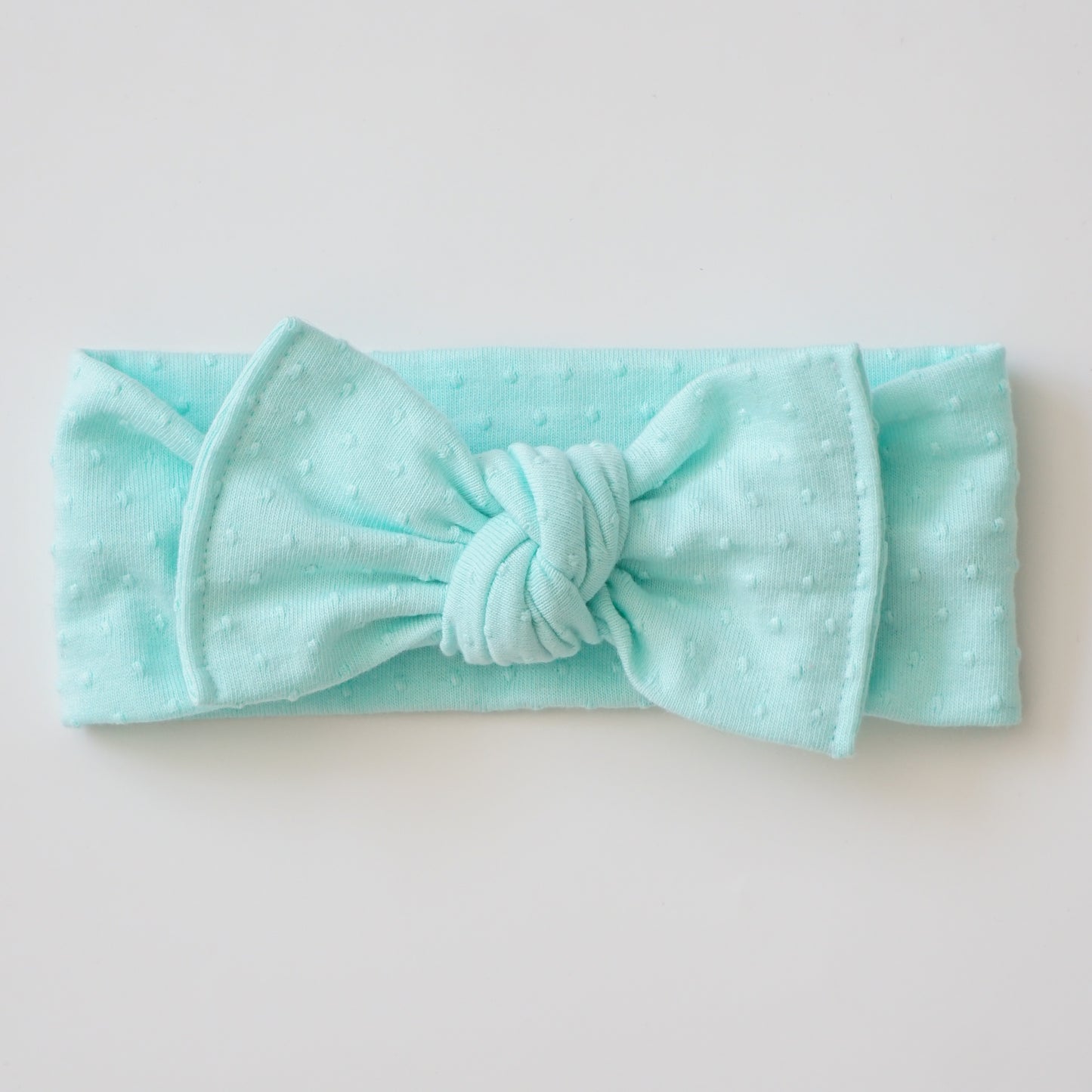Headband Knot // Mint Swiss Dot