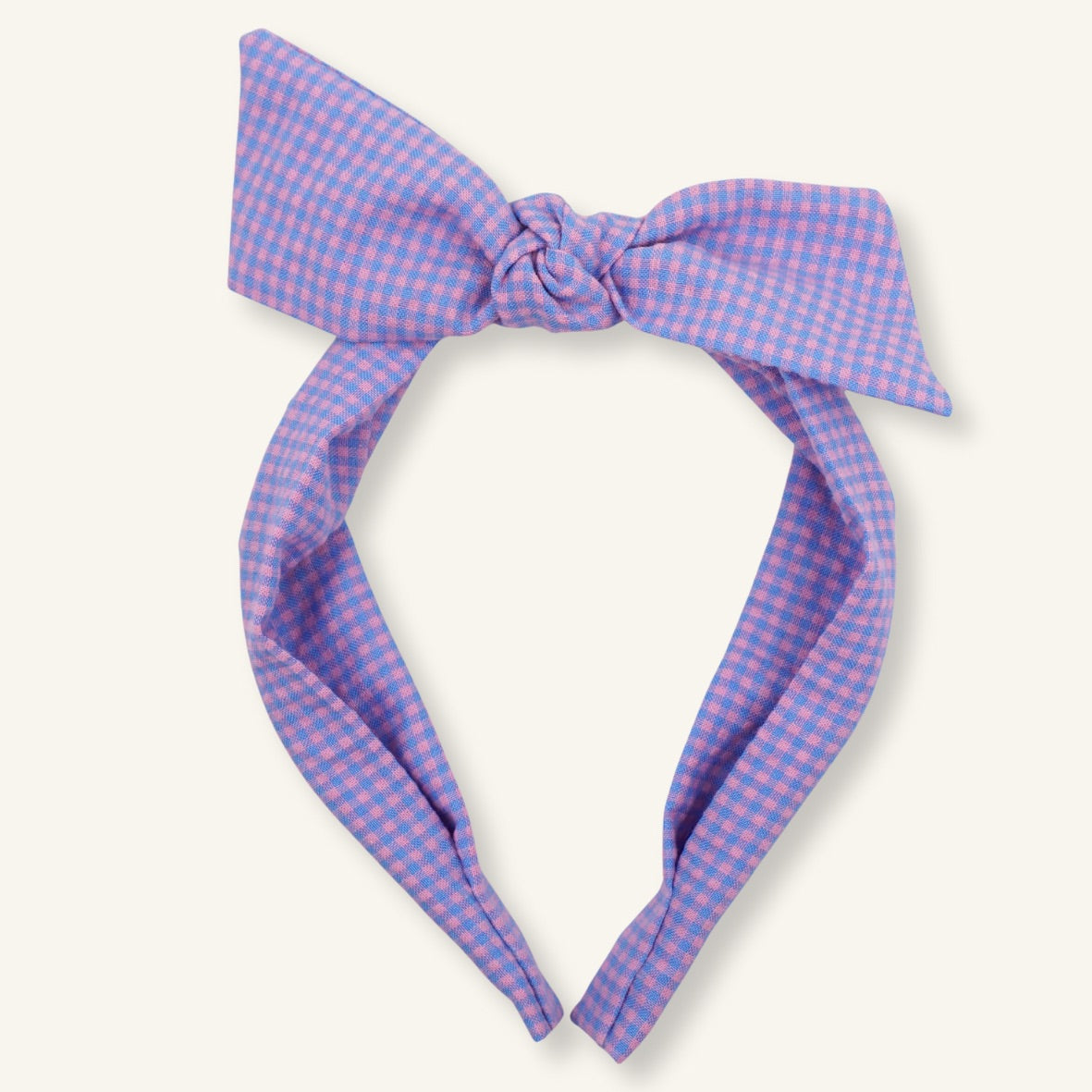 Diadema Knot // Pink and Blue Plaid