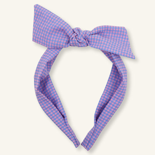 Diadema Knot // Pink and Blue Plaid