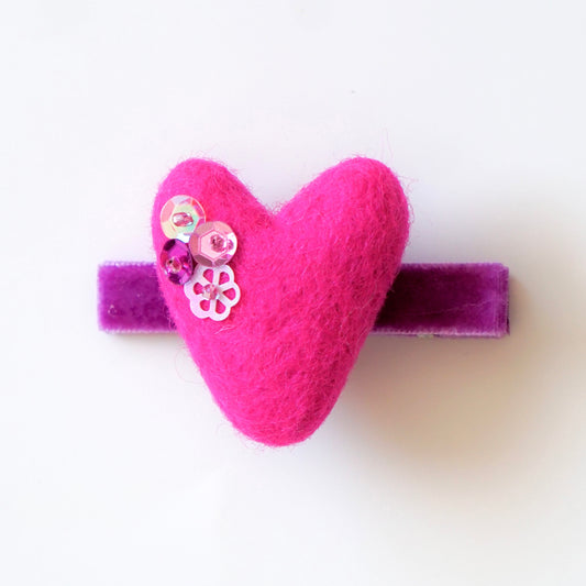 Hairclip // Magenta Heart