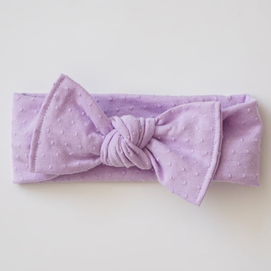 Headband Knot // Lavanda Swiss Dot