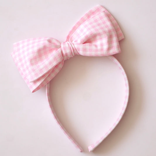 Diadema // Pastel Pink Gingham