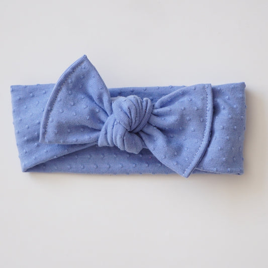 Headband Knot // Blue Swiss Dot