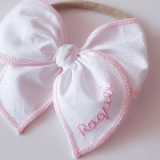 Mini Marie Bordado // White and Baby Pink