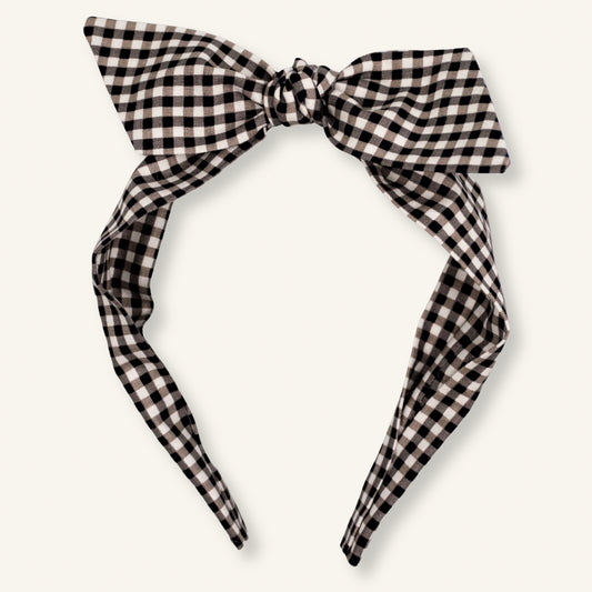 Diadema Knot // Black Gingham