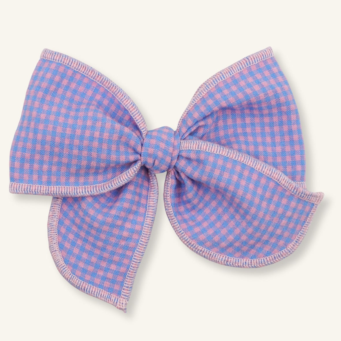 Baby Bow // Pink and Blue Plaid