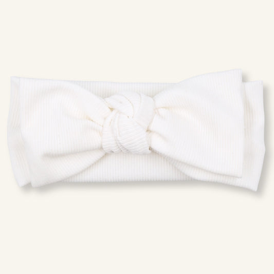 Headband Knot // White Rib